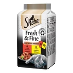 SHEBA Fresh & Fine Mixed Selections, Ternera y Pollo, comida húmeda en sobres, (en salsa), multipack, 50g x 6pcs
