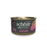 SCHESIR After Dark, Pollo y Jamón, comida húmeda en lata sin cereales para gatos, (en sopa), 80g
