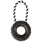 TRIXIE, tire tire toy with string for dogs, rubber, 15cm x 32cm, black