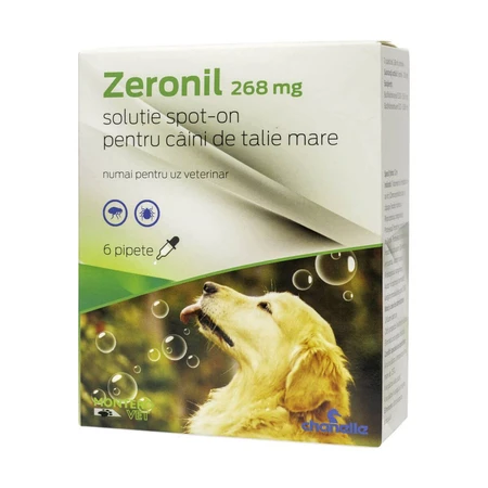 ZERONIL, deparazitare externă câini, M-XL(20 - 40kg), pipete, 268mg x 6buc