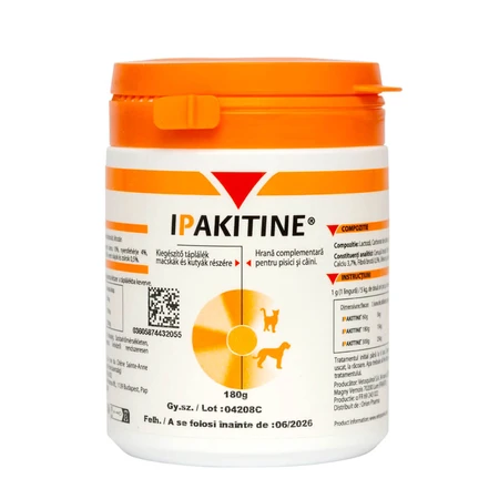 VETOQUINOL Ipakitin, XS-XL, Nierenergänzungsmittel für Hunde und Katzen, Flasche, 180g Pulver