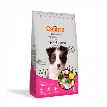 CALIBRA Premium Line Puppy&Junior, XS-XL, Chicken, nourriture sèche pour chiens juniors, 3kg