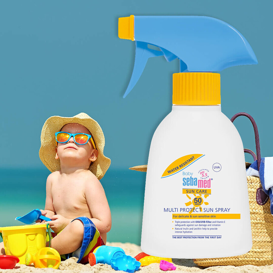 Spray dermatologique pour la protection solaire SPF 50, Sun Care Baby, 200 ml, Sebamed