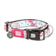 MAX & MOLLY Smart ID Cherry Bloom, hondenhalsband, verstelbaar, polyester, blauw en roze, drietand gesp, XS(22-35 x 1cm)