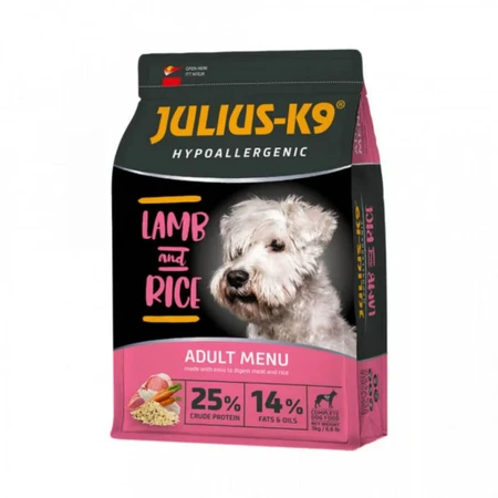 JULIUS-K9 Menu ipoallergenico per adulti, XS-XL, Miele e Riso, cibo secco per cani, allergie, 3kg