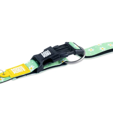 MAX & MOLLY Smart ID Daisies, Hundehalsband, verstellbar, Polyester, grün, Dreizackschnalle, XS(22-35 x 1cm)