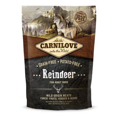CARNILOVE Adulto S-XL, Ren, alimento seco sin cereales para perros, 1,5kg