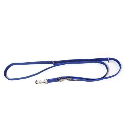 JULIUS-K9 Color & Gray, guinzaglio doppio regolabile con maniglia per cani, 2 cani, 50 kg, tessuto, nastro, 20 mm x 2,2 m, blu