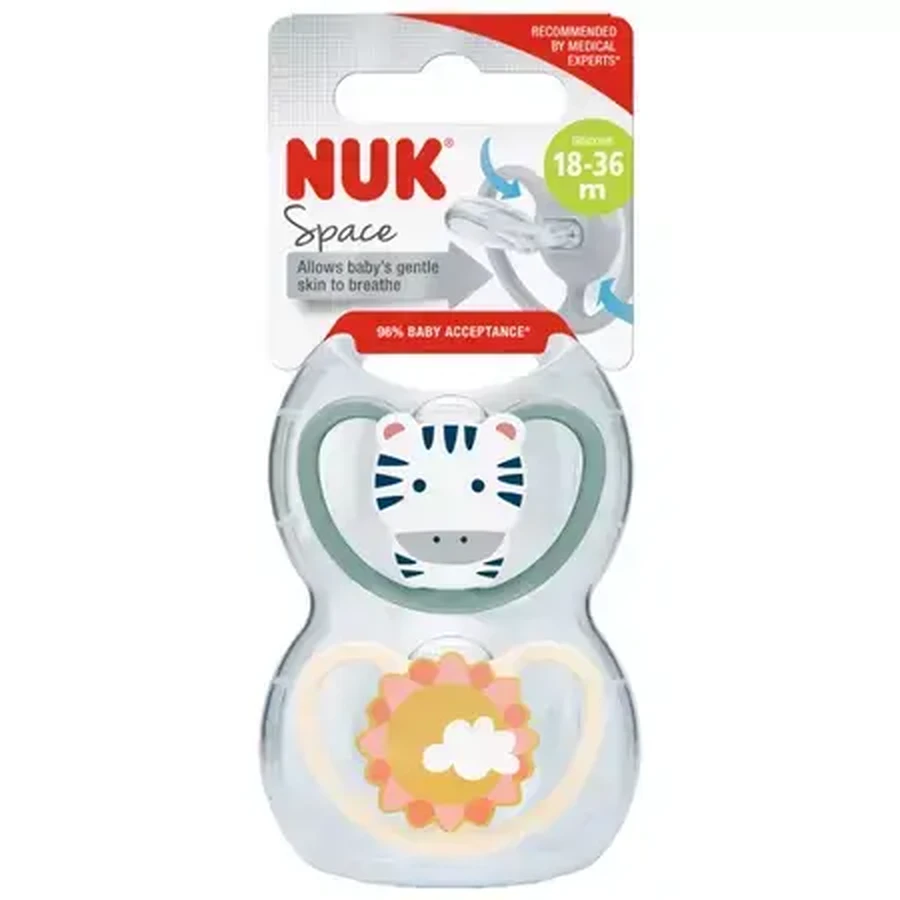 M3 Space silicone soother, 2 pieces, 18-36 months, Nuk