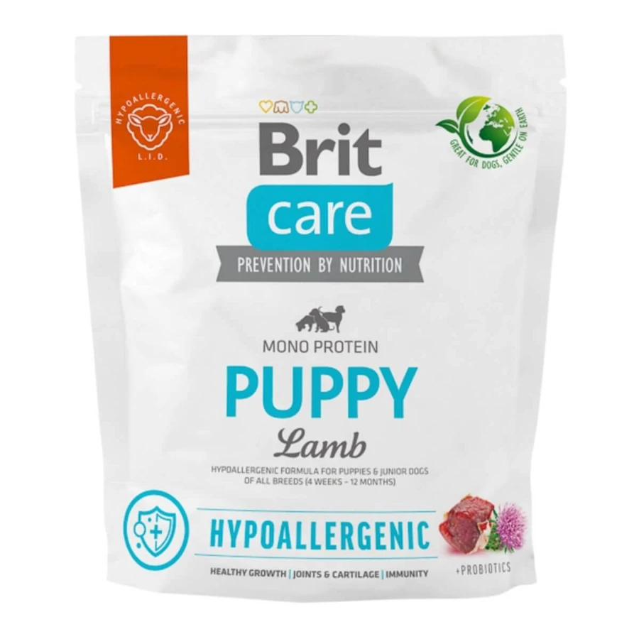 BRIT Care Hypoallergenic Hypoallergenic Puppy, XS-XL, Honey, Single-Protein-Trockenfutter für junge Hunde, Immunsystem & Allergien, 1kg