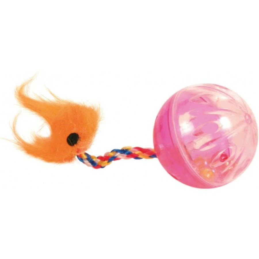 Trixie, 2 kulki z futerkiem, zabawka dla kota, plastikowa, wielokolorowa, 4cm: ceny i cechy