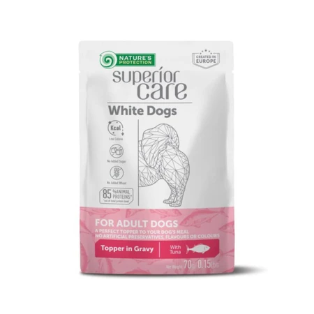 NATURES PROTECTION Superior Care Superior Care Witte Honden, XS-XL, Tonijn, zakje, enkelvoudig eiwit nat hondenvoer, (topping), 70g, 70g
