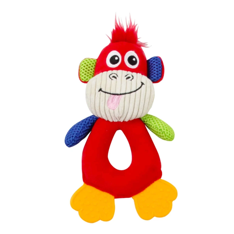 PAWISE Funny Monkey , Apportierspielzeug für Hunde, S-L, Textil, mit Sound, zahnend, multicolor, 23 x 14 x 5 cm