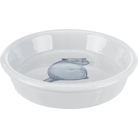 TRIXIE Cat, castron pisici, rotund, ceramică, gri, 0.25l, ⌀13cm