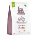 BRIT Care Sustainable Junior Large Breed, L-XL, Pollo e Insectos, alimento seco para perros junior, sistema digestivo, 3kg