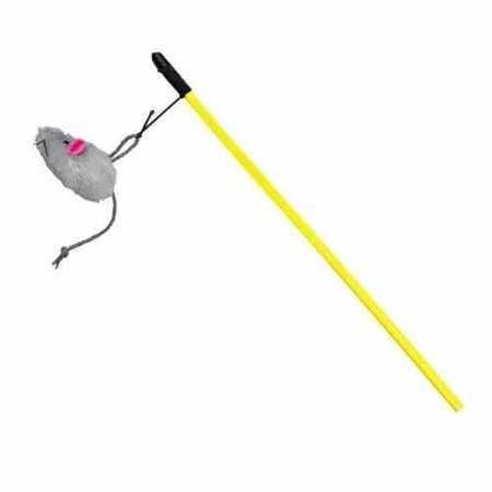 Trixie, mouse fishing rod, toy, cats, plush, multicolor, 50cm