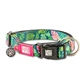 MAX & MOLLY Smart ID Tropical, dog collar, adjustable, polyester, green, trident buckle, XS(22-35 x 1cm)