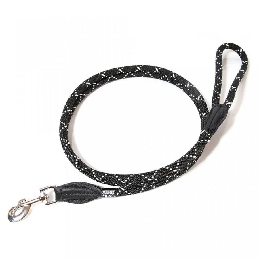 JULIUS-K9 IDC Rope, reflective lanyard leash with handle dogs, nylon, lanyard, 12mm x 2m, black