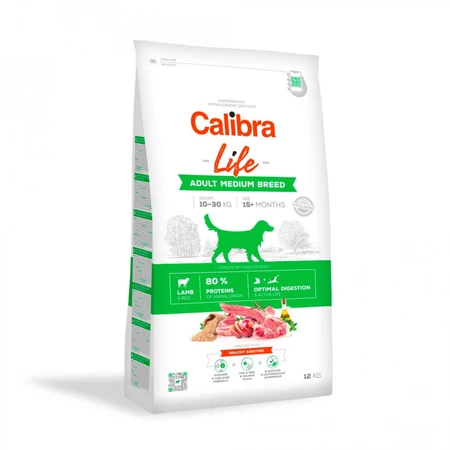 CALIBRA CALIBRA Life Adulto Razas Medianas, M, Cordero, alimento seco bajo en granos perros, 2.5kg