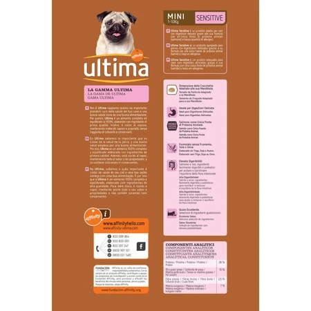 ULTIMA Small Digestive Wellbeing, XS-S, Saumon, nourriture sèche pour chiens, système digestif, 1.5kg