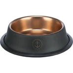TRIXIE Be Nordic, castron pisici, rotund, antiderapant, inox, negru și auriu, 0.2l, ⌀15cm