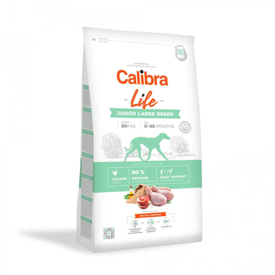 CALIBRA Life Junior Large Breed, L-XL, Huhn, Trockenfutter für junge Hunde, 2,5 kg