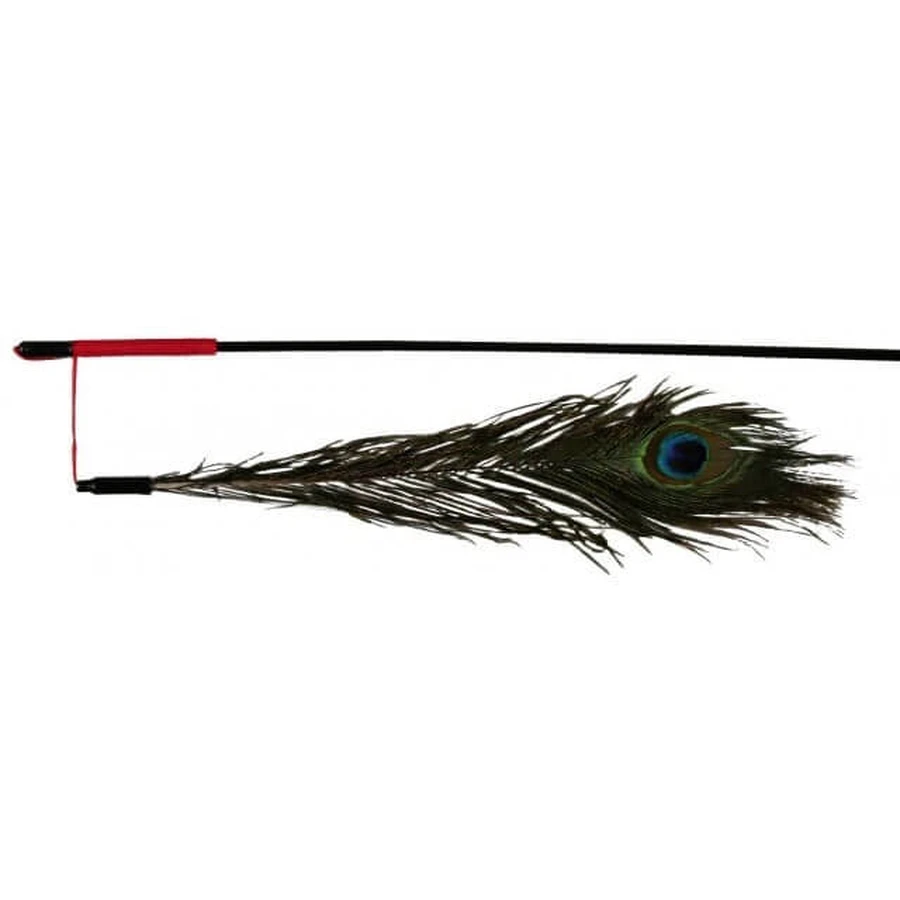 Trixie, fe feather fishing rod, toy, cats, multicolor, 47cm