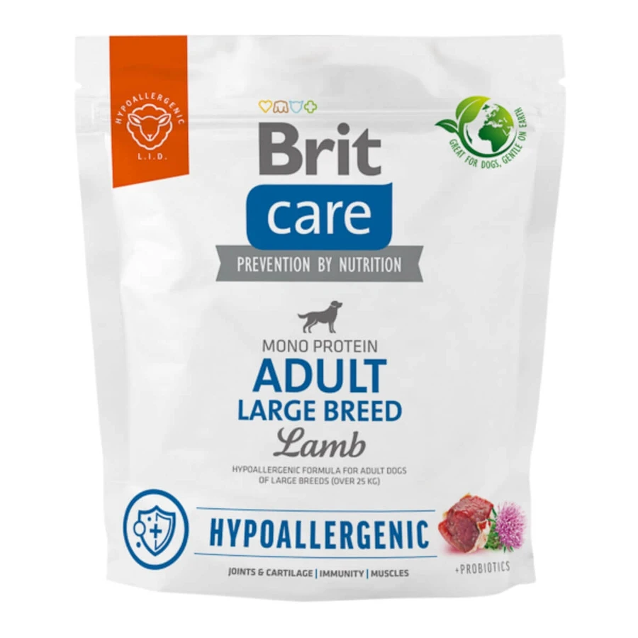 BRIT Care Hypoallergenic Adult Large Breed, L-XL, Honey, aliment sec monoprotéique pour chiens, système immunitaire & allergies, 1kg