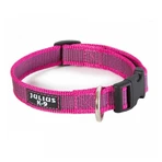 JULIUS-K9 Color & Gray, verstellbares Halsband mit Griff Hunde, Nylon, 20mm x 27-42cm, rosa mit grau