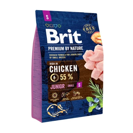 BRIT Premium By Nature Junior Small Breed, XS-S, Poulet, croquettes pour chiens juniors, 3kg
