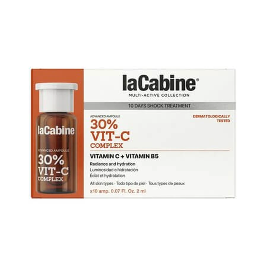 Face treatment with 30% vitamin C Advanced, 10 ampoules x 2 ml, La Cabine
