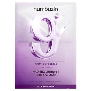 Revitalisierende Gesichts- und Halsmaske mit NAD+ No.9 Bio Lifting-sil, 20 ml + 28 ml, Numbuzin