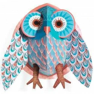 Décoration pop-up hibou coloré