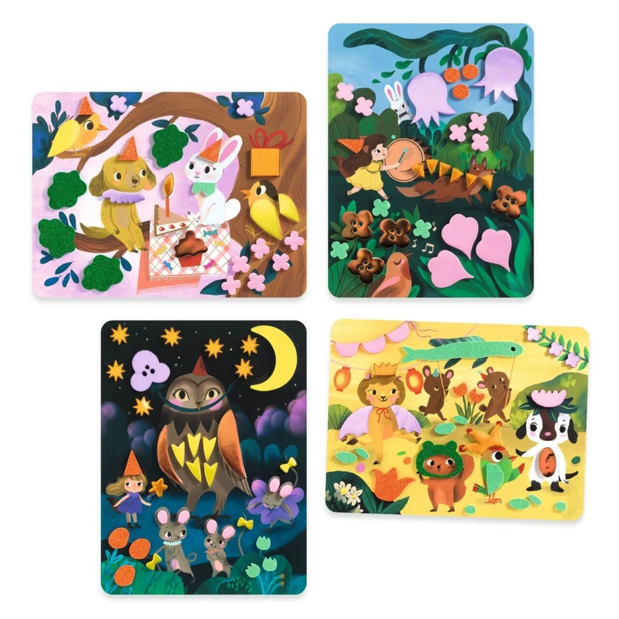 Kreatives Spiel Collage mit Schaumstoffaufklebern, Djeco
