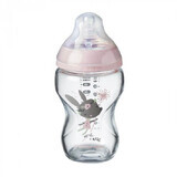 Glasflasche, Näher an der Natur, 250 ml, 0 Monate+, Rosa, Tommee Tippee
