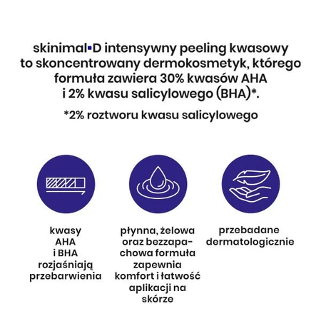 Skinimal D, intensywny peeling kwasowy, 30 ml: ceny i cechy