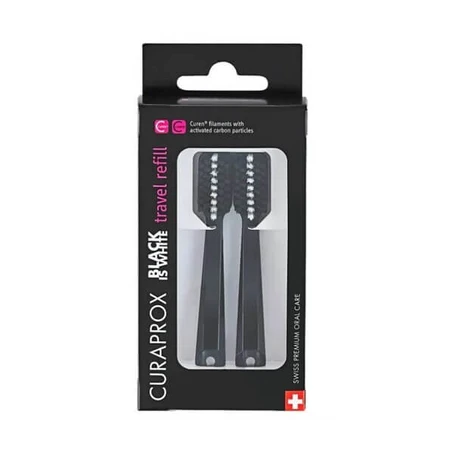 Curaprox Black is White, Travel Refill, heads, 2 pcs.