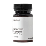 Sundose Kurkuma und Piperin, Hartkapseln, 30 Stück.