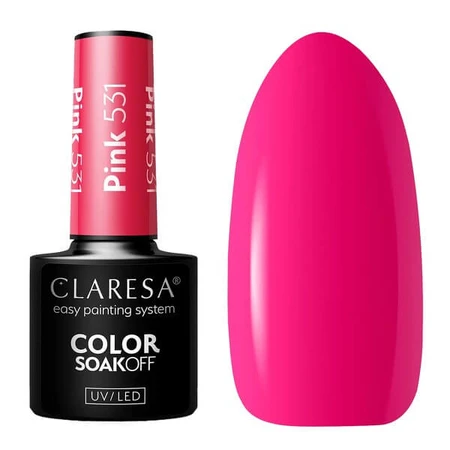 Claresa Rainbow Explosion, hybrid polish, 531 Pink, 5 g