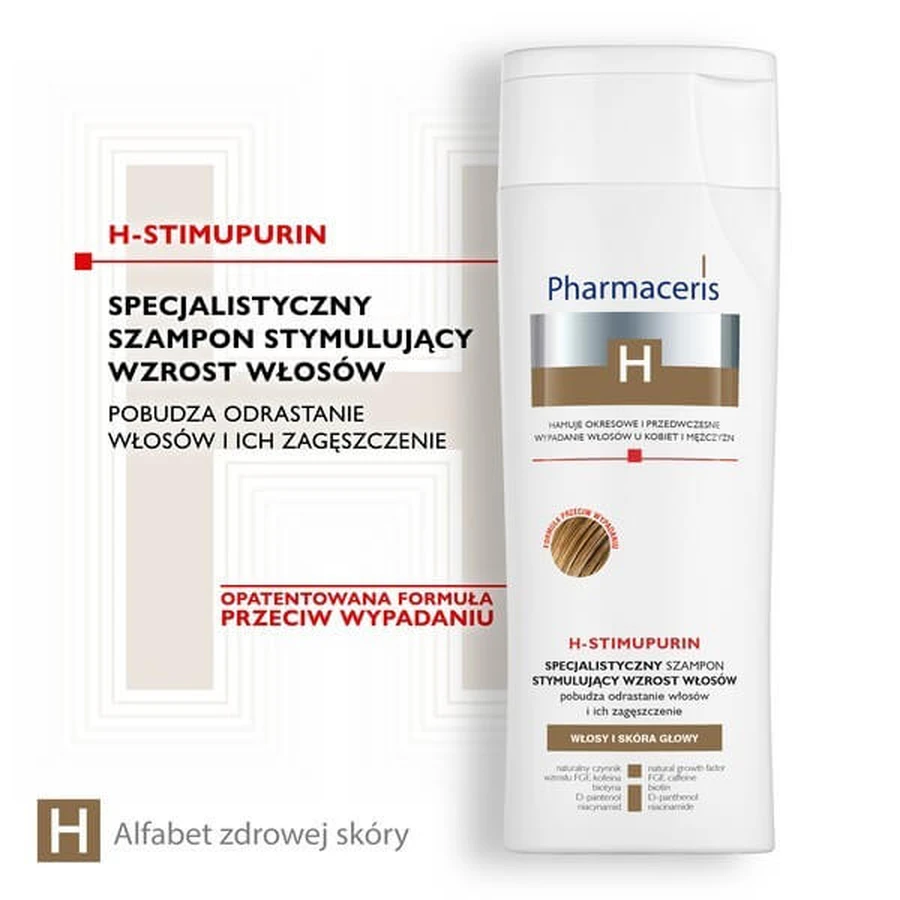 Pharmaceris H Set, Spezialshampoo zur Stimulierung des Haarwachstums, 250 ml + Intensivkur zur Stimulierung des Haarwachstums, 125 ml