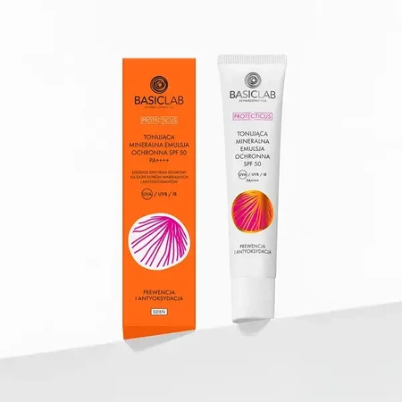 BasicLab Proteticus, emulsione minerale tonificante SPF 50 PPD 19.8 Prevenzione e Antiossidante, 40 ml