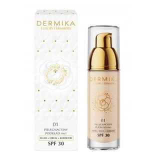 Dermika Luxury Ceramides, fond de ten 4 în 1, SPF 30, nuanța 01, 30 ml