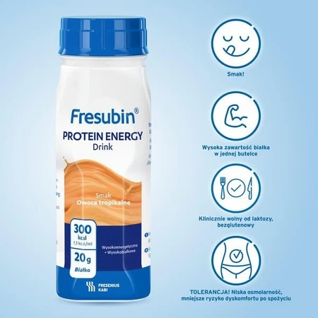 Fresubin Protein Energy Drink, vloeibaar met tropische fruitsmaak, 16x200 ml