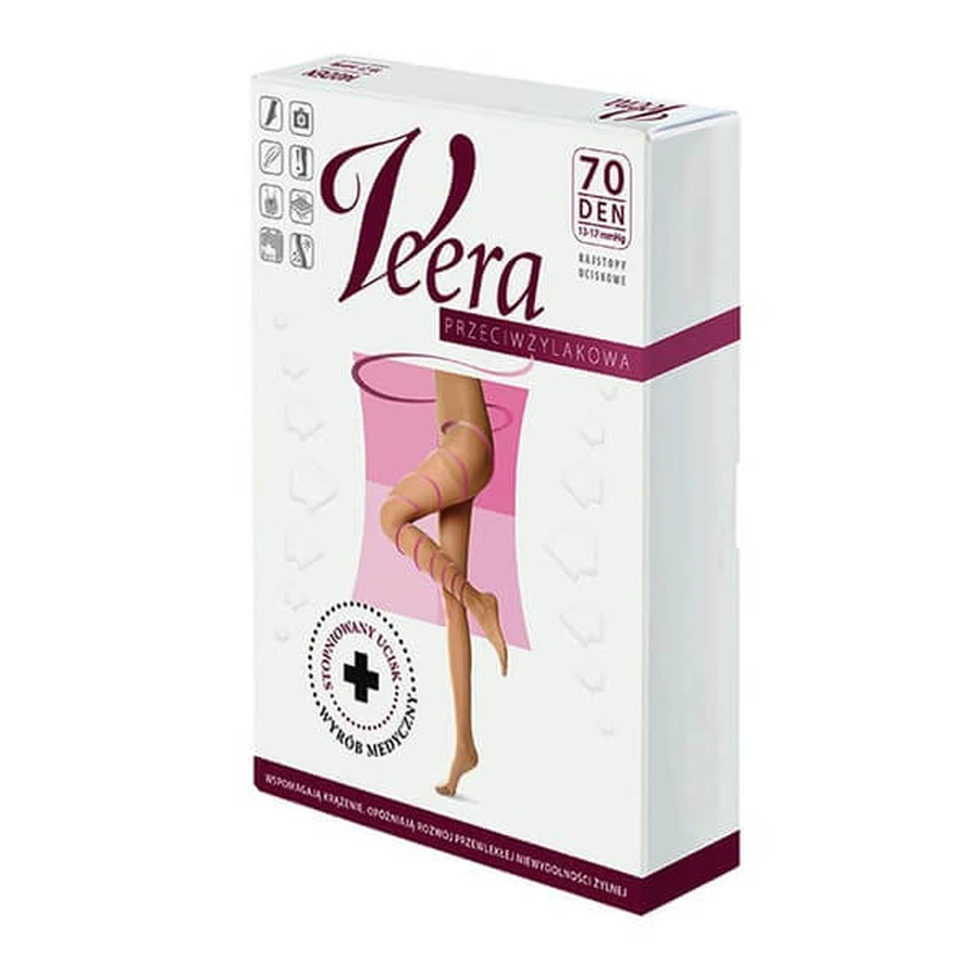 Veera Anti-HIV, compressiepanty, 70 DEN, zwart, maat 4/XL