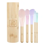 Ilu BambooM!, Set de 5 pensule de machiaj + tub de depozitare din bambus