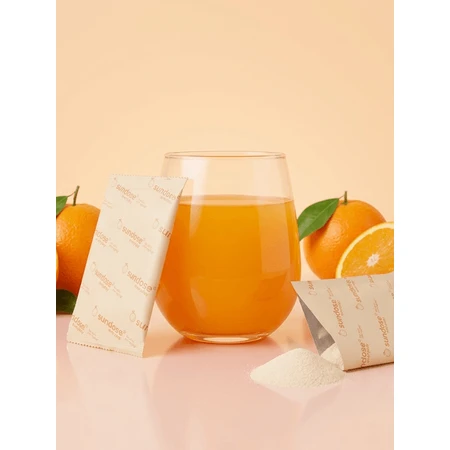 Sundose Everyday For Skin Anti-Aging, sachets de poudre, goût framboise et citron, 15 pièces.