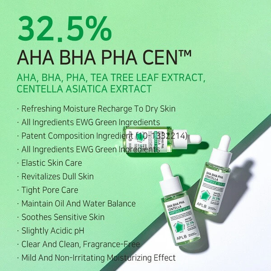 APLB AHA BHA PHA Centella Ampoule, ser facial, 40 ml