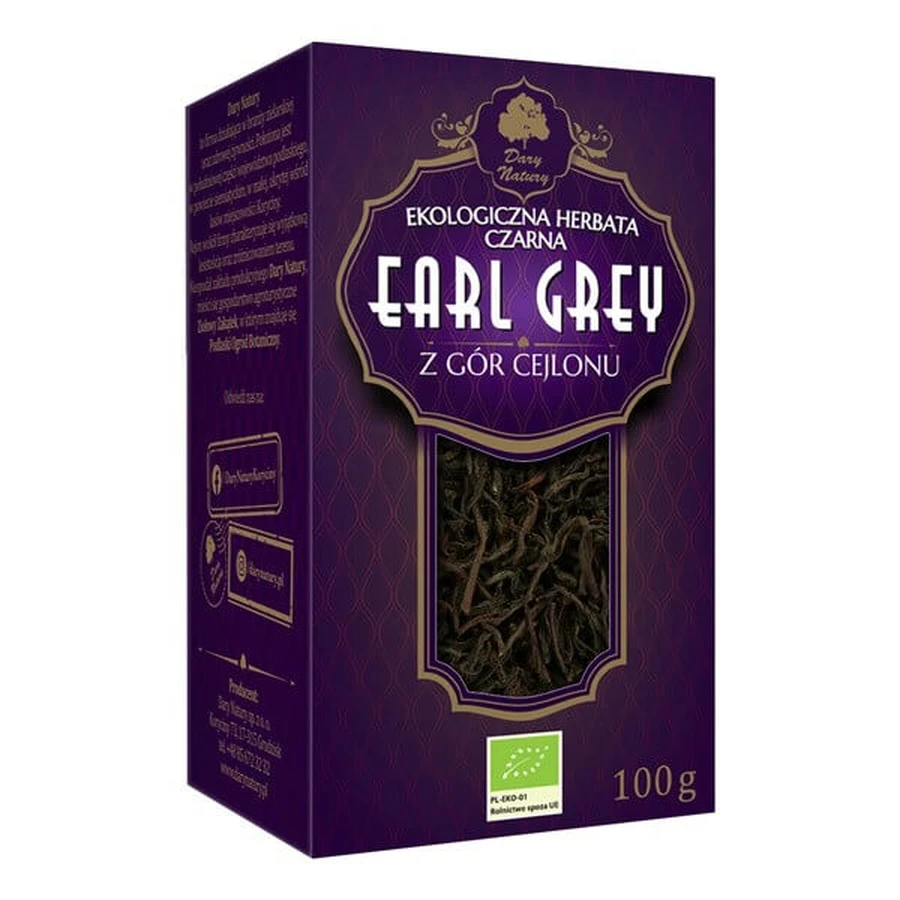 Gifts of Nature, organic black tea, earl gray, 100 g