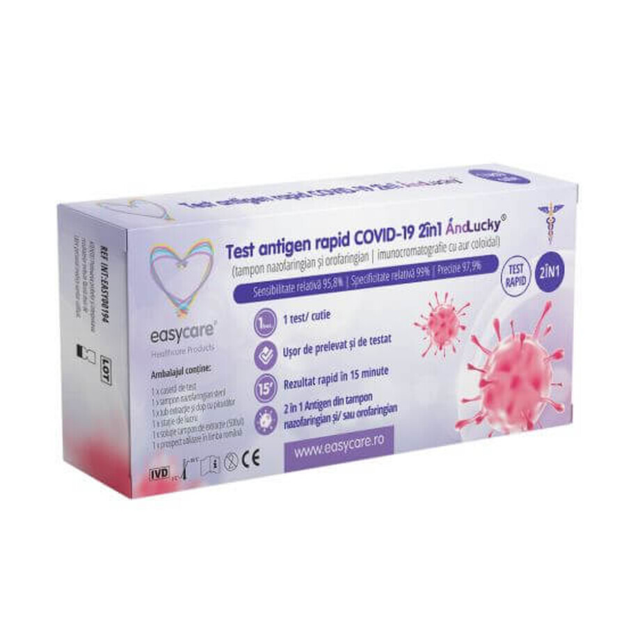 COVID-19 Ag rapid 2in1 antigen test (con hisopo nasofaríngeo), 1 pieza, Easycare