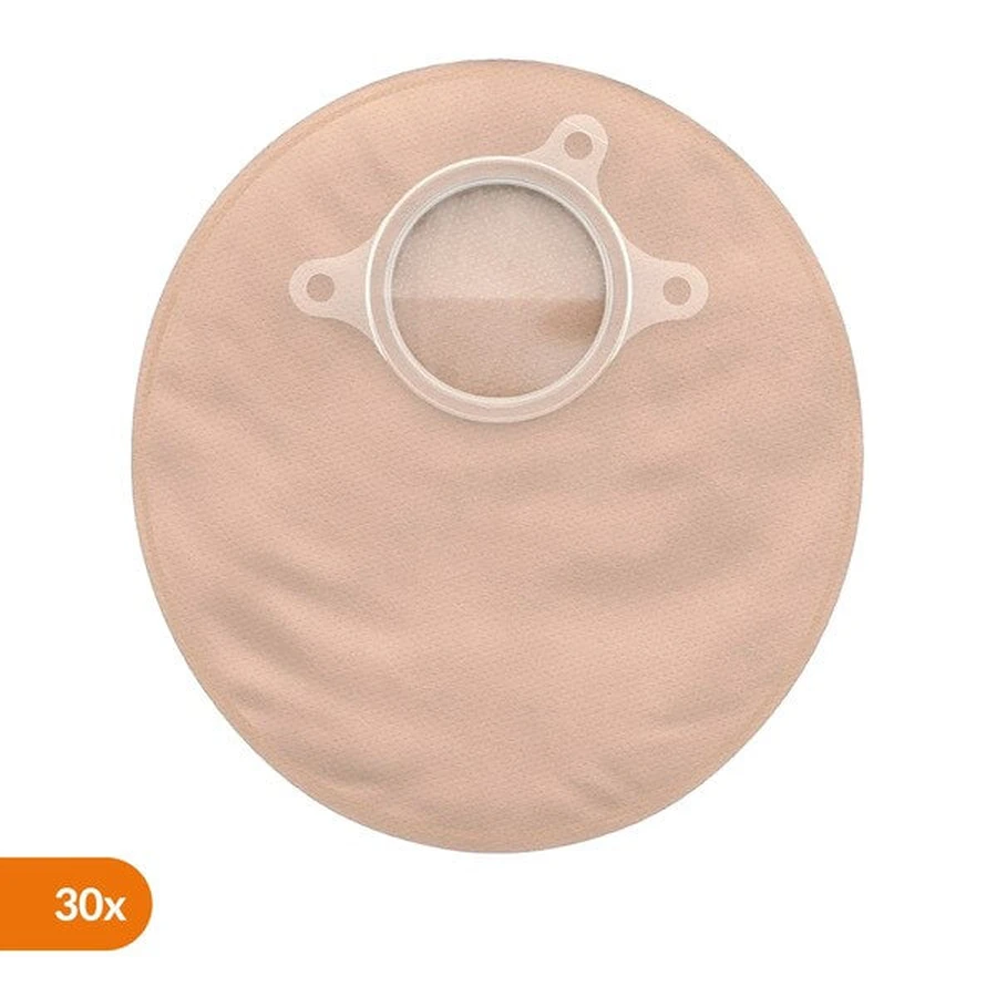 Natura+, closed stoma pouch with filter, 38 mm, beige with window, small, 30 pcs.